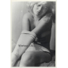 Pretty Blonde Semi Nude *1 / Arms Restraint Glove - BDSM (2nd Gen. Photo B/W ~1960s)