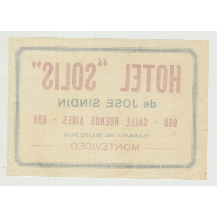 Hotel Solis - Montevideo / Uruguay (Vintage Luggage Label)
