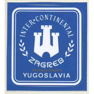 Zagreb / Croatia: Hotel Inter - Continental (Vintage Self Adhesive Luggage Label / Sticker)