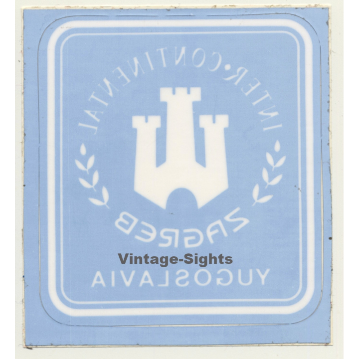 Zagreb / Croatia: Hotel Inter - Continental*2 (Vintage Self Adhesive Luggage Label / Sticker)