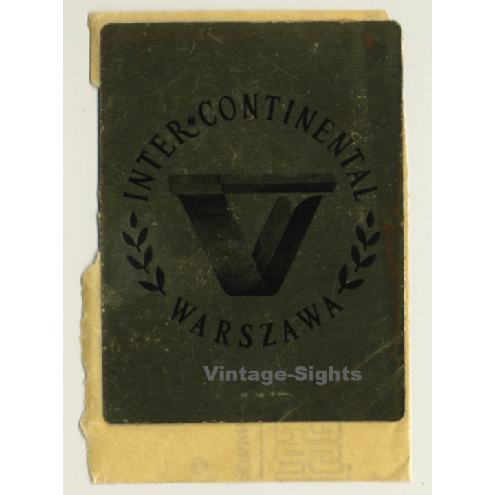 Warsawa / Poland: Hotel Inter - Continental (Vintage Self Adhesive Luggage Label / Sticker)