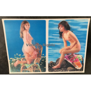 PK-331: Nude Duet B - Pin-Up (Vintage 3D Stereo Effect Postcard Toppan)