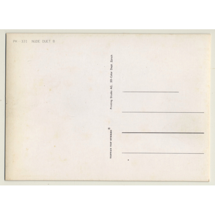 PK-331: Nude Duet B - Pin-Up (Vintage 3D Stereo Effect Postcard Toppan)