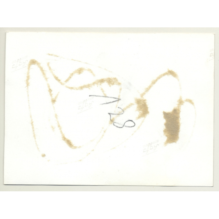 Brunette Maid Tied On Floor / Belt Bondage - BDSM (2nd Gen. Photo B/W ~1960s)