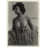 Mature Nude Woman In Wheat Field / Nudism (Vintage Photo B/W ~1960s/1970s)