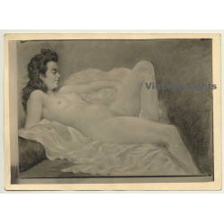 Léon Eygelshoven (1882-1967): Nude Study *2 (Vintage Photo Of Drawing ~1920s/1930s)