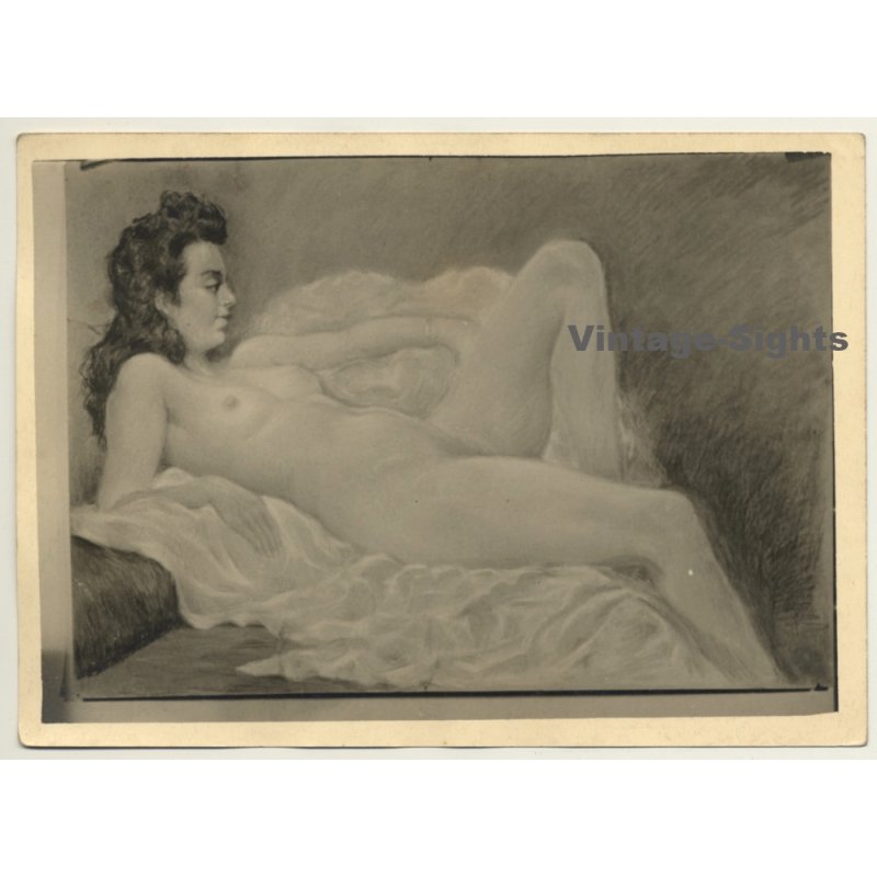 Léon Eygelshoven (1882-1967): Nude Study *2 (Vintage Photo Of Drawing ~1920s/1930s)
