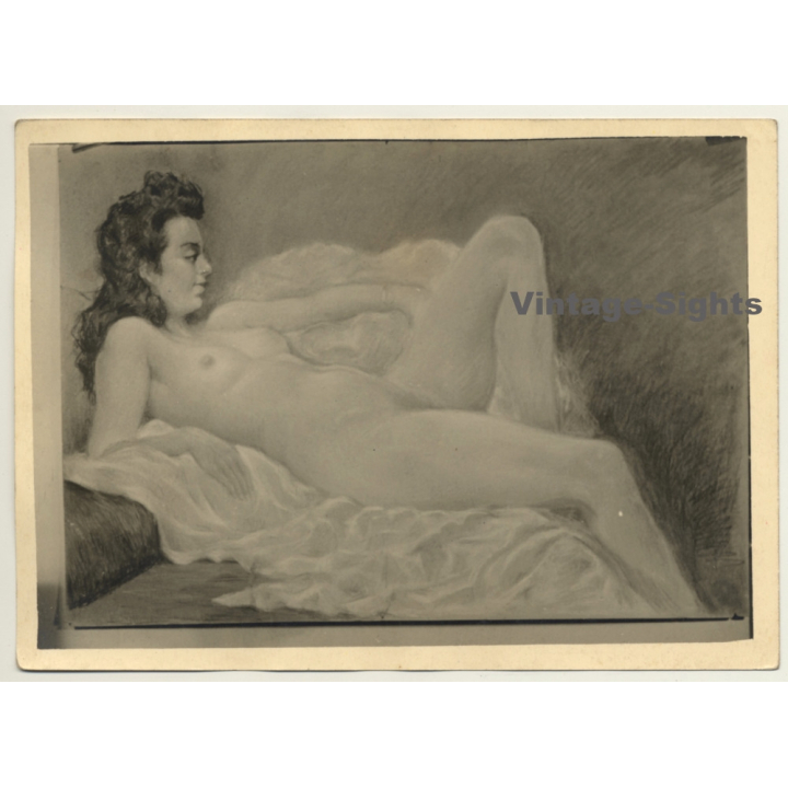 Léon Eygelshoven (1882-1967): Nude Study *2 (Vintage Photo Of Drawing ~1920s/1930s)