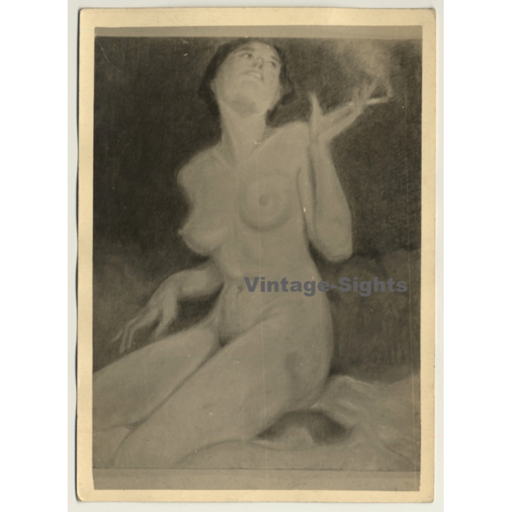 Léon Eygelshoven (1882-1967): Nude Study *13 (Vintage Photo Of Drawing ~1920s/1930s)