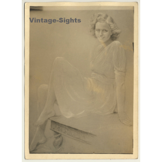 Léon Eygelshoven (1882-1967): Female Study *1 (Vintage Photo Of Drawing ~1920s/1930s)