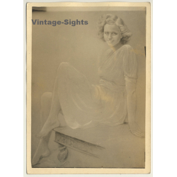 Léon Eygelshoven (1882-1967): Female Study *1 (Vintage Photo Of Drawing ~1920s/1930s)