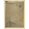 Léon Eygelshoven (1882-1967): Female Study *1 (Vintage Photo Of Drawing ~1920s/1930s)