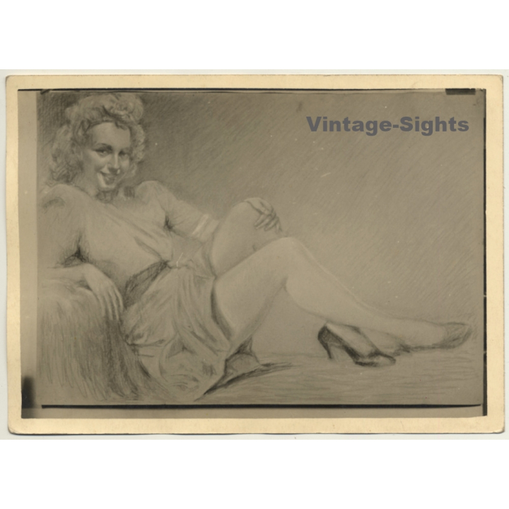 Léon Eygelshoven (1882-1967): Female Study *3 (Vintage Photo Of Drawing ~1920s/1930s)