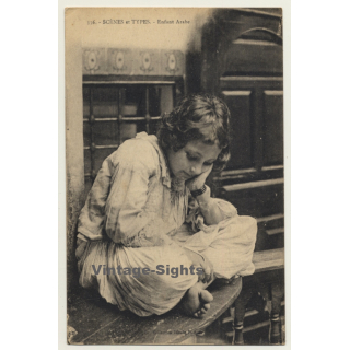 Africa: Enfant Arabe / Maghreb - Scènes Et Types 336 (Vintage Postcard ~1910s)