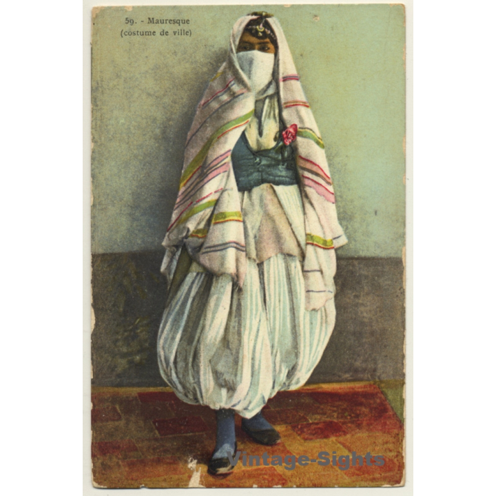 Maghreb: Mauresque (Costume De Ville) / Veil - Ethnic (Vintage Postcard ~1910s)