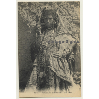 Algeria: Femme Des Ouled-Nails / Headdress - Ethnic (Vintage PC)