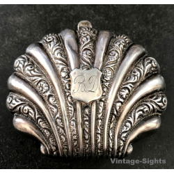 Vintage Silver Shell Shaped Coin Purse (UK Victorian Era ~1880s)