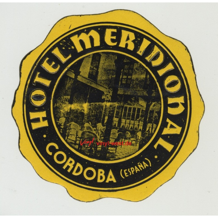 Hotel Meridional - Cordoba / Spain (Vintage Luggage Label)