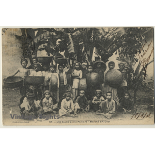 Marché Saigon / Indochina: Les Coolis Petits Paniers - Ethnic (Vintage PC 1906)