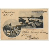 Rangoon / Burma: Elephant At Work - Poozoondoung Creek (Vintage PC 1909)