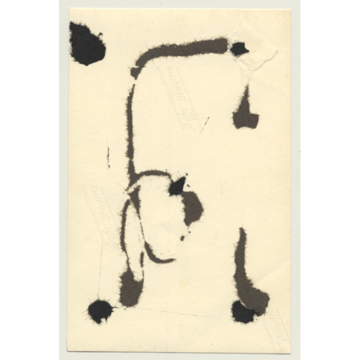 Rear View: Natural Pretty Nude Against Wall / Eyes (Vintage Photo Germany ~1960s)