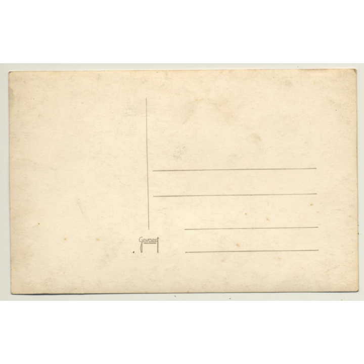 Unidentified Belgian Grange / Reflection In Lake (Vintage RPPC ~1910s/1920s)