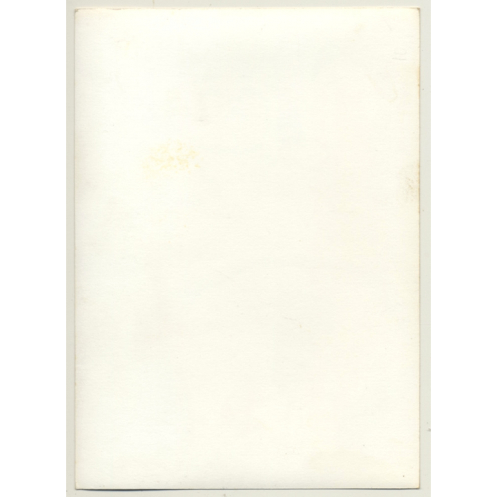 Racy Blonde Nude Lingers On Bed / Suspenders - Eyes (2nd Gen. Photo ~1960s)