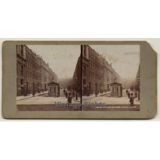 London / UK: Ely Place Holborn Circus Cambridgeshire (Vintage Stereo Photo ~1900/1920)