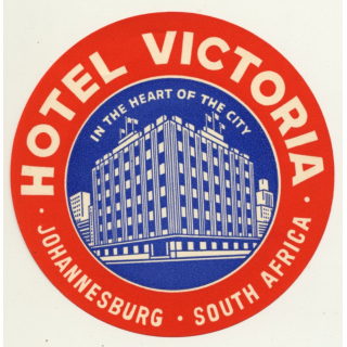 Johannesburg / South Africa: Hotel Victoria (Vintage Luggage Label)