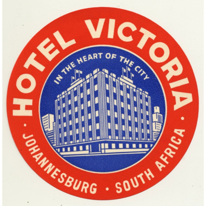 Johannesburg / South Africa: Hotel Victoria (Vintage Luggage Label)