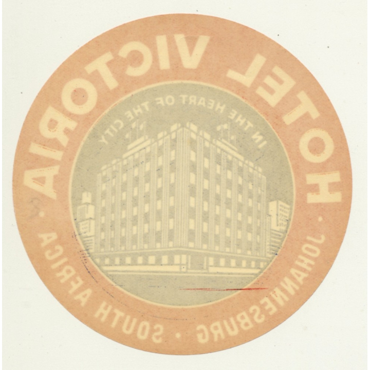 Johannesburg / South Africa: Hotel Victoria (Vintage Luggage Label)