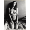 Jerri Bram (1942): Natural Nude Woman Kneeling On Fur Blanket (Vintage Photo ~1970s/1980s)