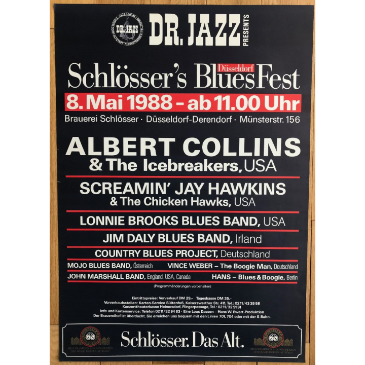 Schlösser's Blues Fest Düsseldorf 1988: Screamin Jay Hawkins.. (Vintage Concert Poster)