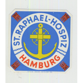 St. Raphael-Hospiz - Hamburg / Germany (Vintage Luggage Label)