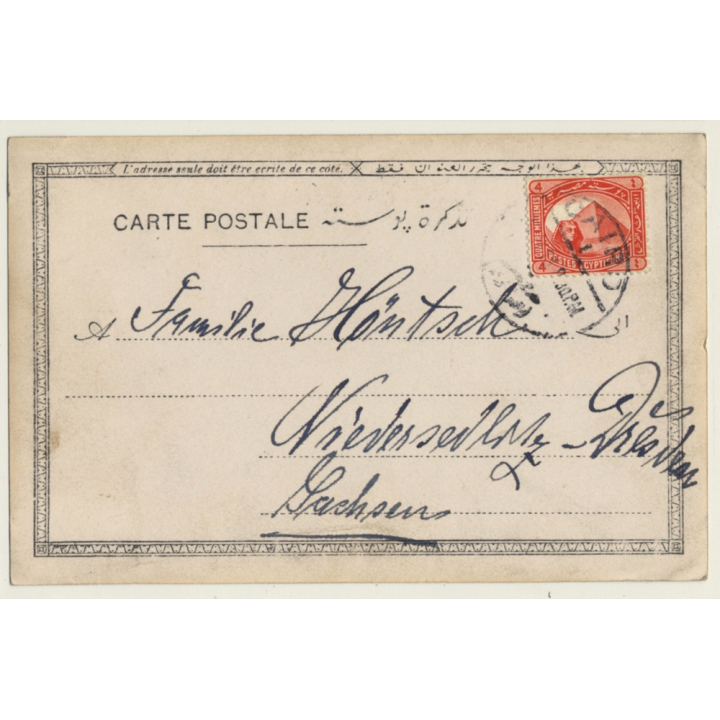 Gizeh / Egypt: Sphinx Pyramide / Tourist On Camel (Vintage RPPC 1910)