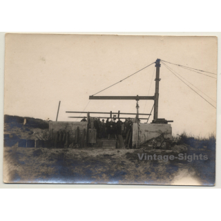 Outdoors Cannon Foundry / Military - WW1 (Vintage Photo ~1910s)