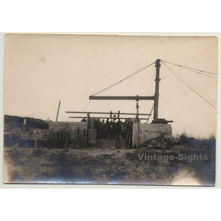 Outdoors Cannon Foundry / Military - WW1 (Vintage Photo ~1910s)