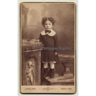 J. Tomáš / Prague: Portrait Baby Girl / Victorian Dress (Vintage CDV / Carte De Visite 1885)