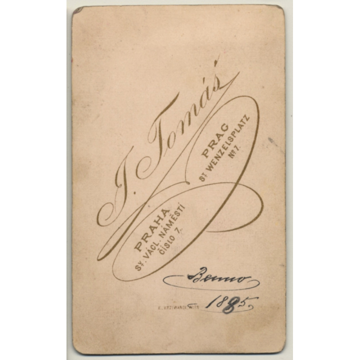 J. Tomáš / Prague: Portrait Baby Girl / Victorian Dress (Vintage CDV / Carte De Visite 1885)