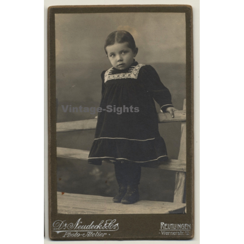 Neudeck & Co / Reutlingen: Portrait Of Baby Girl (Vintage CDV / Carte De Visite ~1880s/1890s)