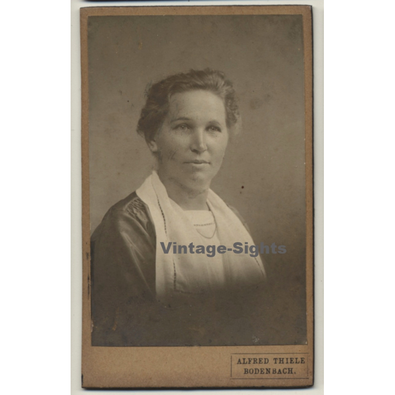 Alfred Thiele / Bodenbach: Portrait Of Natural Woman (Vintage CDV / Carte De Visite ~1880s/1890s)