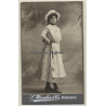 L. Wronker & Co / Pforzheim: Woman In Victorian Dress*2 / Apron (Vintage CDV / Carte De Visite ~1880s/1890s)