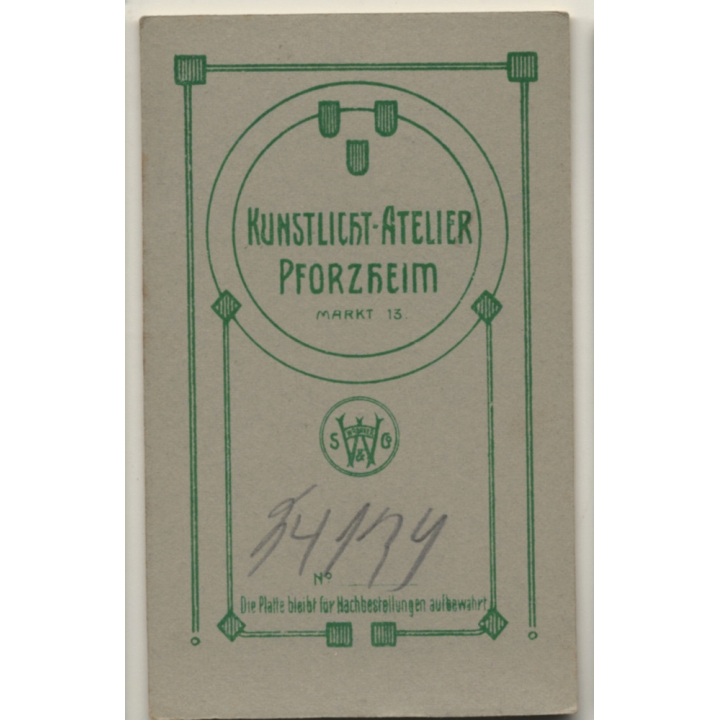 L. Wronker & Co / Pforzheim: Woman In Victorian Dress*2 / Apron (Vintage CDV / Carte De Visite ~1880s/1890s)