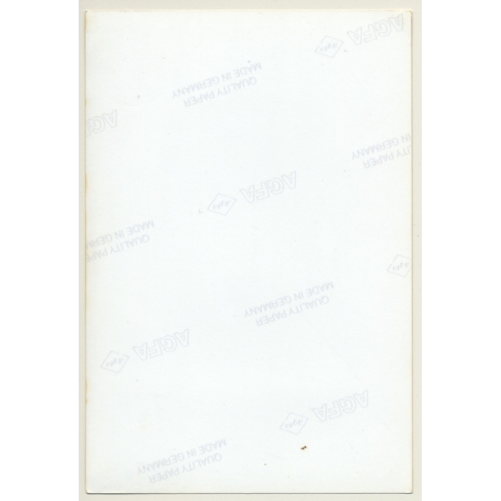 Rear View: Brunette Semi Nude / Black Stockings - Butt (Vintage Photo Germany ~1990s)