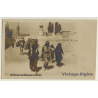 Wandering Bedouins In Syria / Camels (Vintage RPPC Sepia ~1910s)