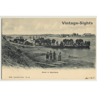 Qantara / Egypt: Pont à Kantara / Camels On Ferry (Vintage PC 1905)
