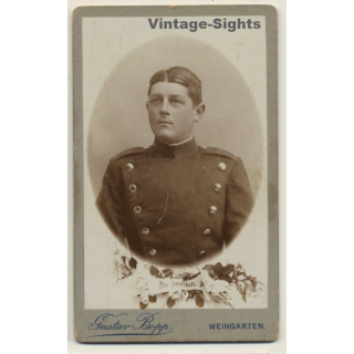 Gustav Bopp / Weingarten: Soldier - Uniform - Haircut (Vintage CDV / Carte De Visite ~1880s/1890s)