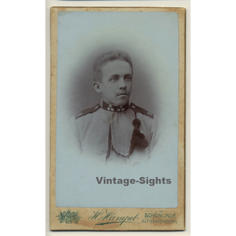 H.Hampel / Schönlinde: Young Soldier - Uniform (Vintage CDV / Carte De Visite ~1880s/1890s)