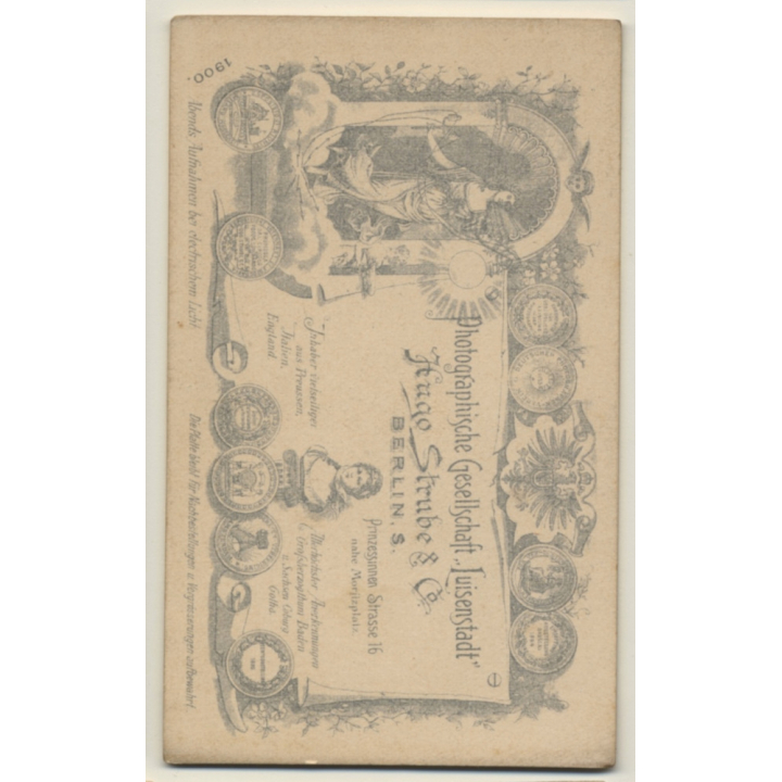 H.Strube / Berlin: Smart Man In Suit - White Bow (Vintage CDV / Carte De Visite ~1900s)