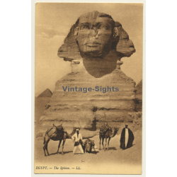 Egypt: The Sphinx / Camels - Bedouins (Vintage PC Levy & Fils)